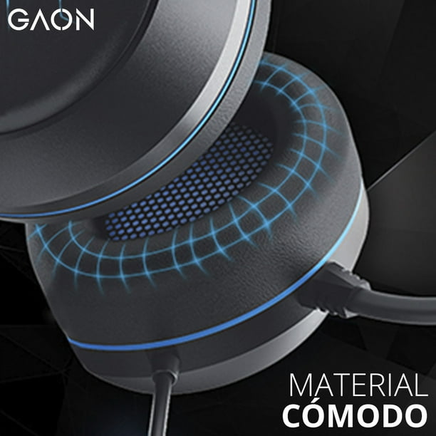 Auricular Gamer Con Cable Y Luz Nuoxi N1 Color Negro