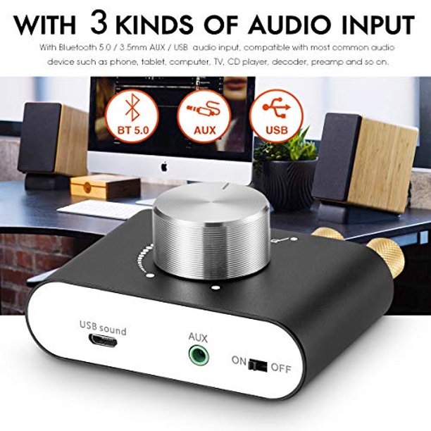 Mini amplificador Bluetooth 5.0 altavoz audio digital clase D Hifi