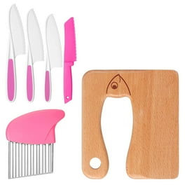 Muyoka 6 cuchillos de cocina de madera para niños, cuchillos para niños,  cortadores de patatas de plástico, cuchillos de cocina con bordes dentados, cuchillo  para niños pequeños, cuchillo de plástico Muyoka Hogar