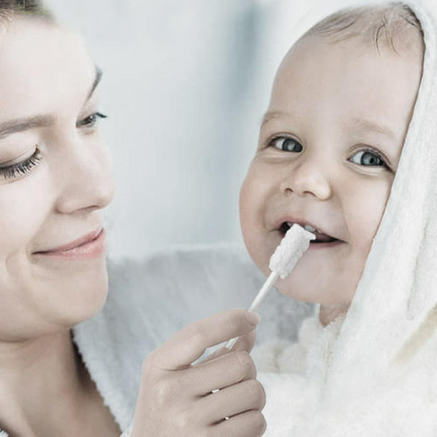 cepillo para polvo de dientes para bebé, cepillo para polvo de dientes para recién  nacido, 30 unidades, desechable, limpiador de lengua suave ShuxiuWang  1327537113355