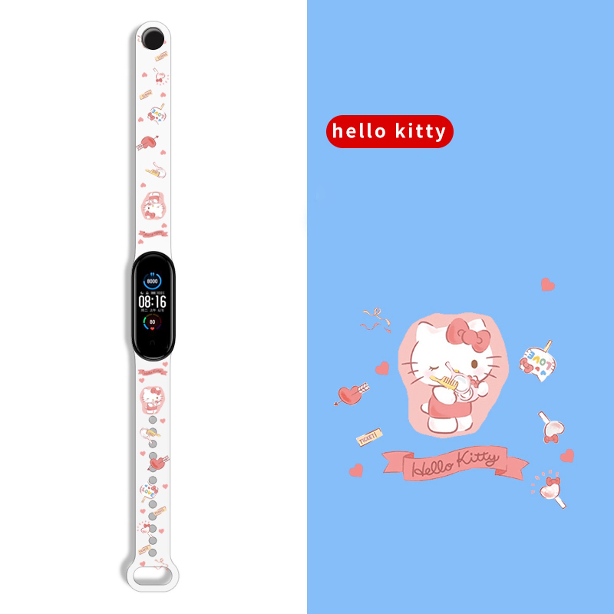 Pulsera de silicona banda de moda de dibujos animados patrón de la correa  para Xiaomi Mi Band 7 6 5 4 3 para Xiaomi Miband 5 6