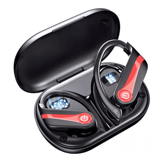 Auriculares Deportivos Belug Color Negro Con Azul Inalámbricos Bluetooth  Con Gancho