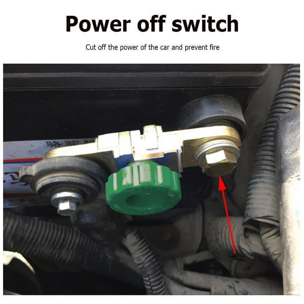 Interruptor de batería de coche Interruptor de enlace de terminal de batería  Corte rápido (negro 17 mm) Ehuebsd Accesorios para autos y motos