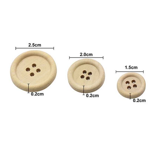 Botones madera redondos. Varios tamaños