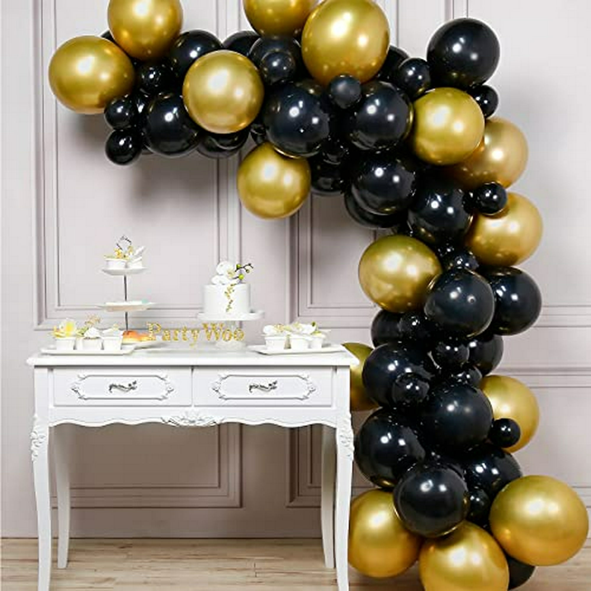 PartyWoo Globos negros dorados y verdes, 60 globos verdes de 12 pulgadas, globos  negros y globos dorados, globos verdes dorados y negros para – Yaxa Store