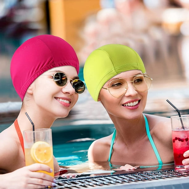 3 piezas de gorros de natación elásticos cómodo sombrero de baño