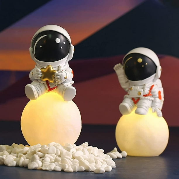 Astronauta Luna Mesita de noche Luz de noche Bebé Niño Dormitorio Lámparas  de mesa Regalo de Navidad Hugtrwg Para estrenar