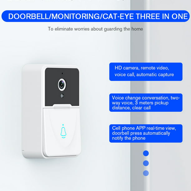 WiFi timbre Visual Video intercomunicador seguridad puerta timbre cambio de  voz Monitor de casa Hugtrwg Nuevos Originales