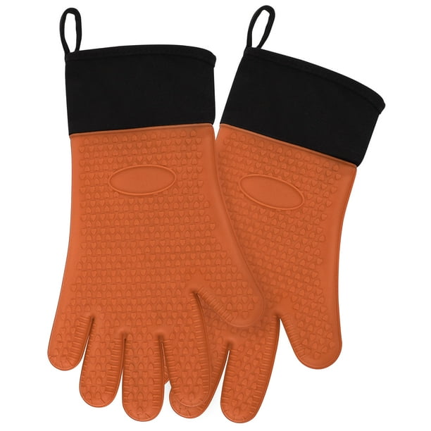 COOK WITH COLOR Guantes de silicona para horno, guantes resistentes al  calor con forro acolchado suave, juego de 2 manoplas de horno para cocinar  y