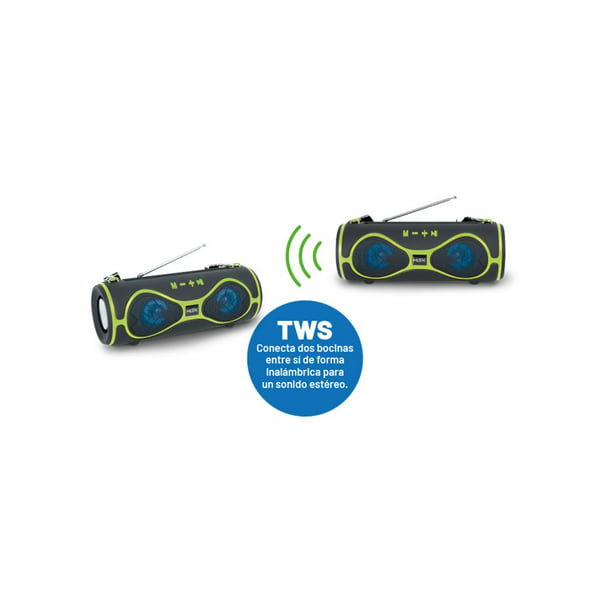 Bocina BLUETOOTH 360° TWS con reproductor de USB/Tarjeta SD y Radio FM -  MISIK