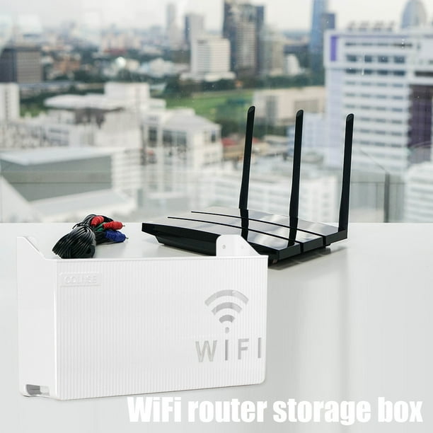 1* Organizador de cable de soporte de pared impermeable para caja de  almacenamiento de enrutador Wifi inalámbrico 1*