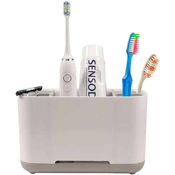 Soporte para cepillos de dientes para baño con orificio de drenaje