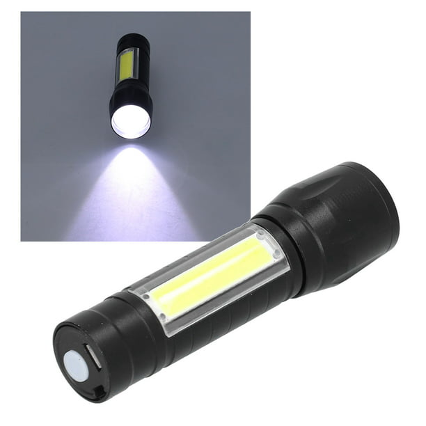  Linterna LED recargable por USB, 1000 lúmenes altos, luz flash  pequeña y extremadamente brillante, con zoom, resistente al agua, brillo  ajustable para campamento, correr, emergencia, con batería, hebilla de clip  