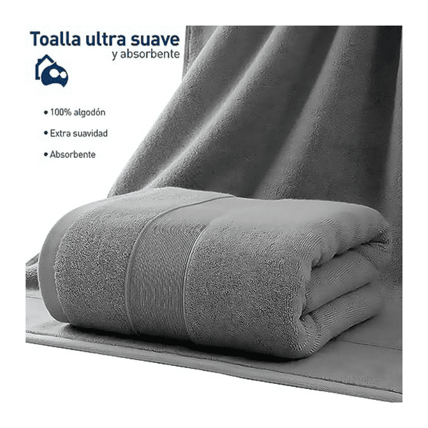 SUPERIOR Juego de 2 toallas de baño de fibra larga 100% algodón peinado de  27.64 oz/m², para baño, ducha, cocina, súper suave, felpa, altamente