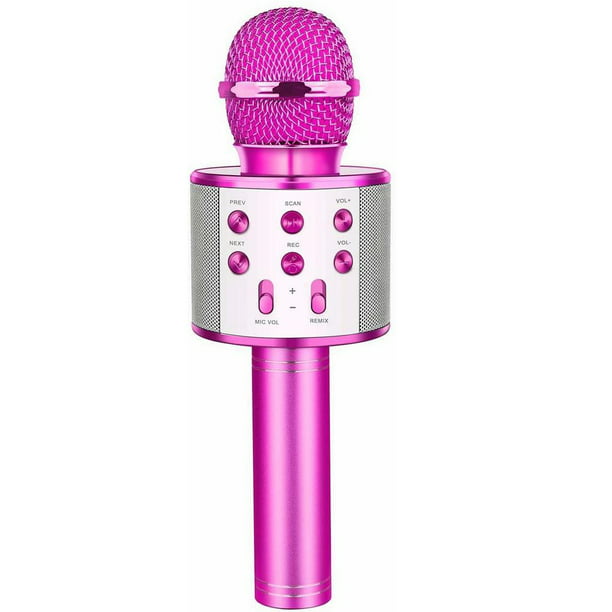  MR. MICROPHONE Como se ve en la televisión - Micrófono  inalámbrico de karaoke, portátil recargable de mano para niños y niñas,  niños cantando, compatible con iPhone, Android PC : Instrumentos Musicales