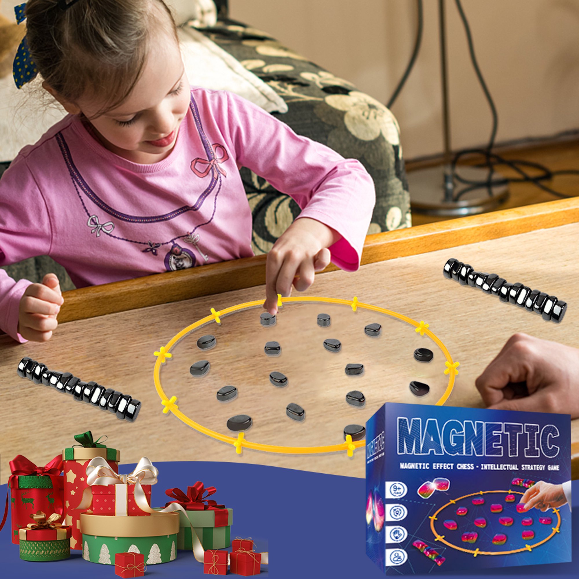 Juego de Ajedrez Magnetico,Juego Magnetico Piedras,Juego de Imanes y Cuerda, Juego Piedras Magneticas Portátiles,Magnetic Chess Game,Juego De Imán De  Mesa,Juego de Mesa de Piedra Magnetica : : Juguetes y juegos