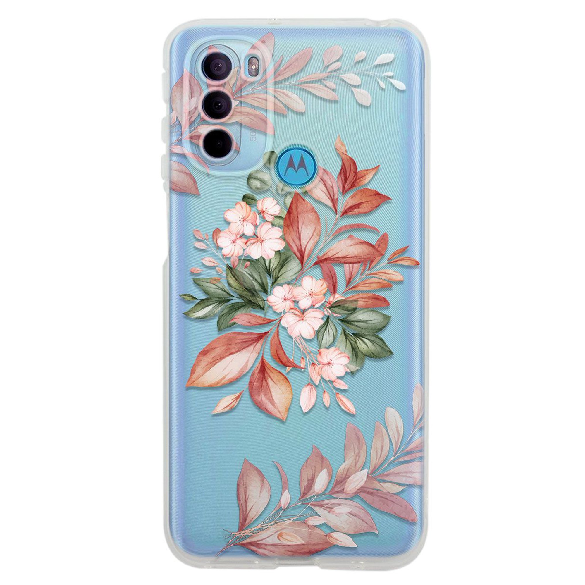 Funda para moto g31 flores, uso rudo, instacase protector para moto g31 antigolpes, case flores