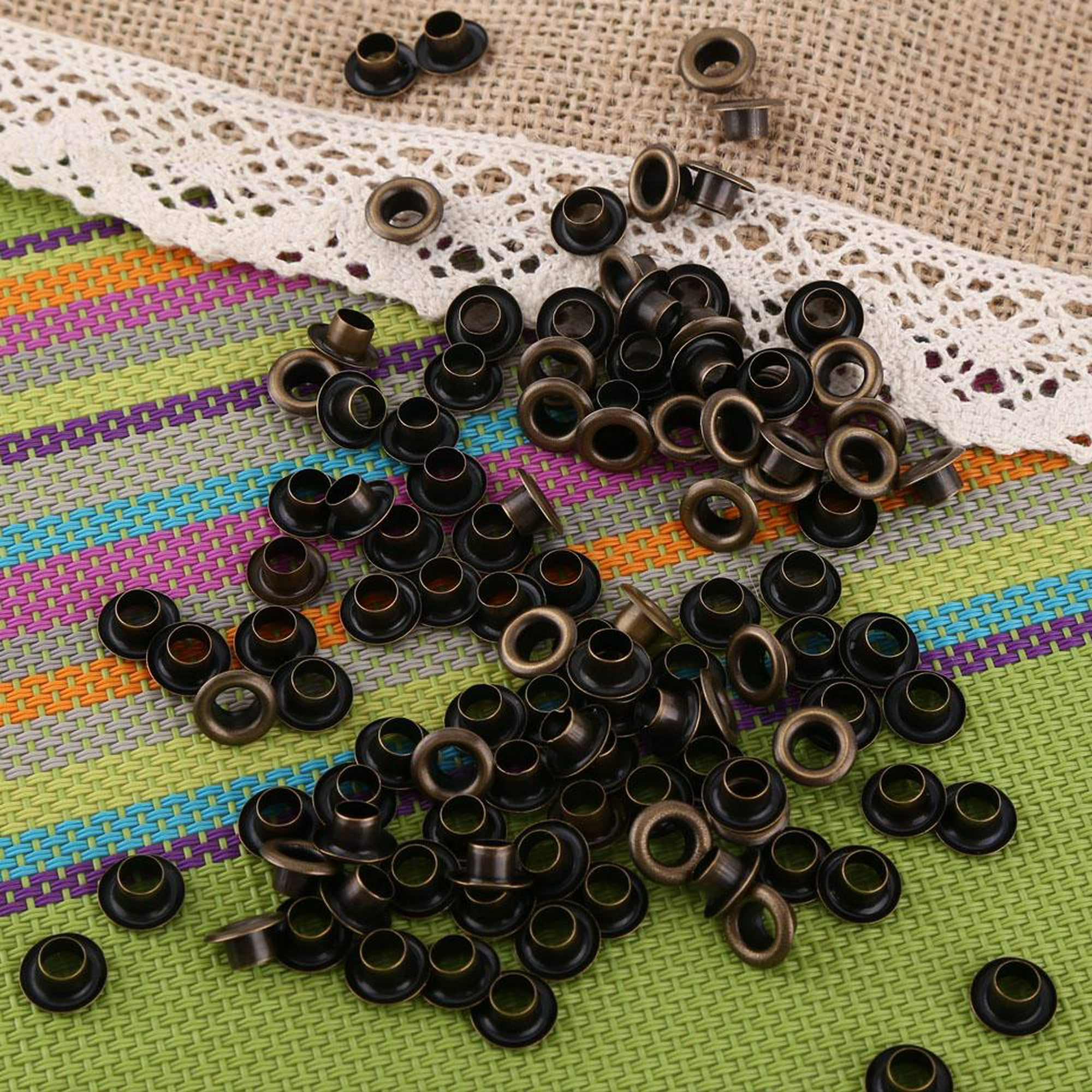 Ojetes Metálicos Ojetes Retros 100pcs Ojetes con Arandelas para Artesanía  de Cuero DIY Costura(6mm) EOTVIA NO