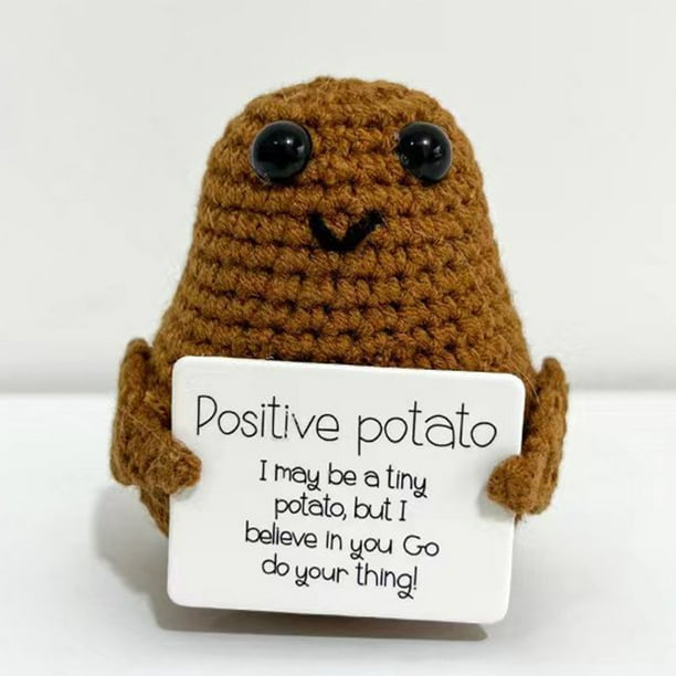 Lindo juguete de patata con tarjeta positiva Muñeca de patata positiva  Muñeca de patata tejida JShteea El nuevo