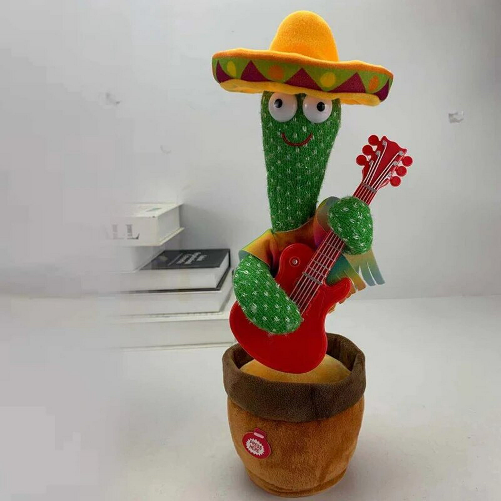 Cactus bailarín de peluche con plantas, juguete de peluche con altavoz,  habla, repite la voz, para Navidad, 120