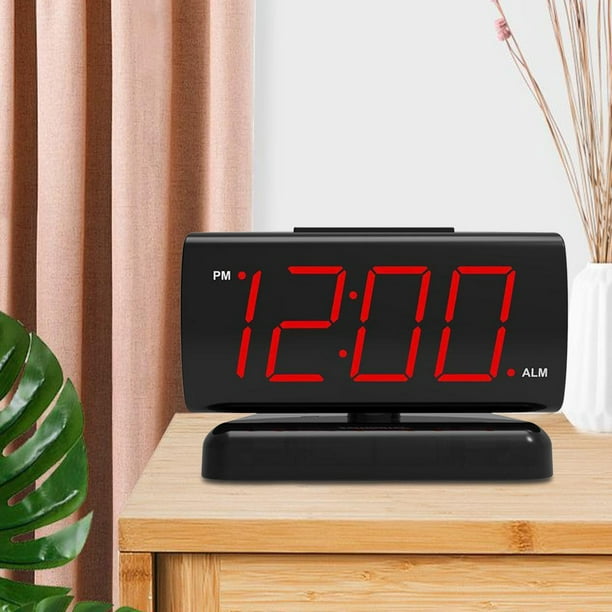 Reloj despertador digital moderno Temperatura Espejo LED Reloj para Negro  BLESIY Despertador digital