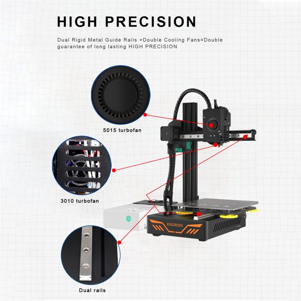 Impresora 3D De Alta Precisión Kingroon KP3S Doble Guía Lineal Tecnología  De Impresión Fdm