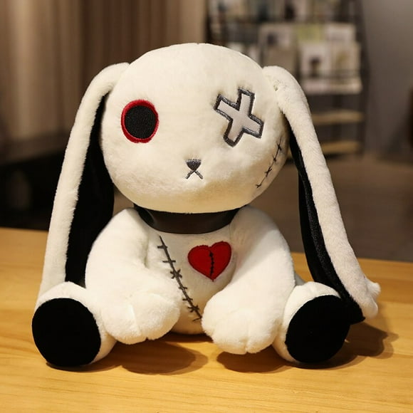 dark series plush rabbbit toy easter bunny doll stuffed gothic rock style bag halloween plush toy home halloween christmas giftsabout 30cm gao jinjia led