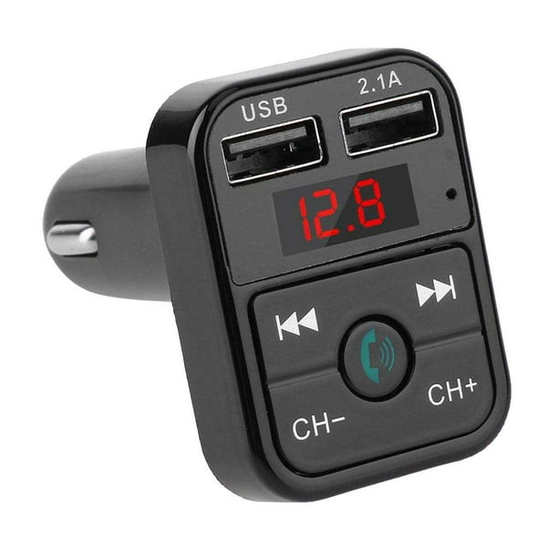 Transmisor FM Bluetooth y USB con control remoto negro