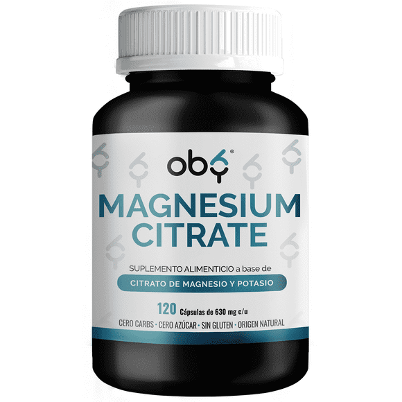 citrato de magnesio y citrato de potasio  120 cápsulas para hasta 4 meses  combinación de ingredientes naturales citrato de magnesio y potasio oby magnesium citrate