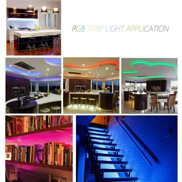 Tira de luces LED, 32.8 pies 10 m Tira de luz LED RGB Tira de luces LED que  cambian de color 5050 Luces de cinta LED para TV, dormitorio, fiesta y  decoración
