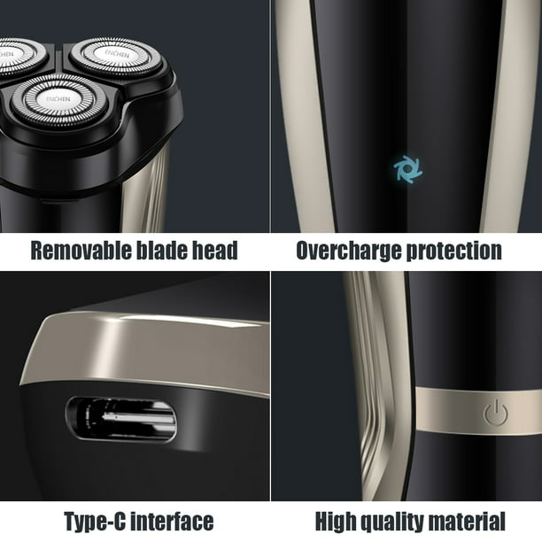 Maquinilla de afeitar eléctrica para hombre, resistente al agua IPX7,  afeitadora eléctrica recargable con cuchillas flotantes 3D, recortadora y