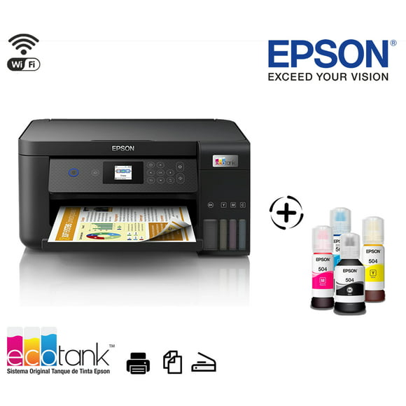 impresora multifuncional epson ecotank l4260  4 tintas extras sistema de tinta continua wifi c11cj63301