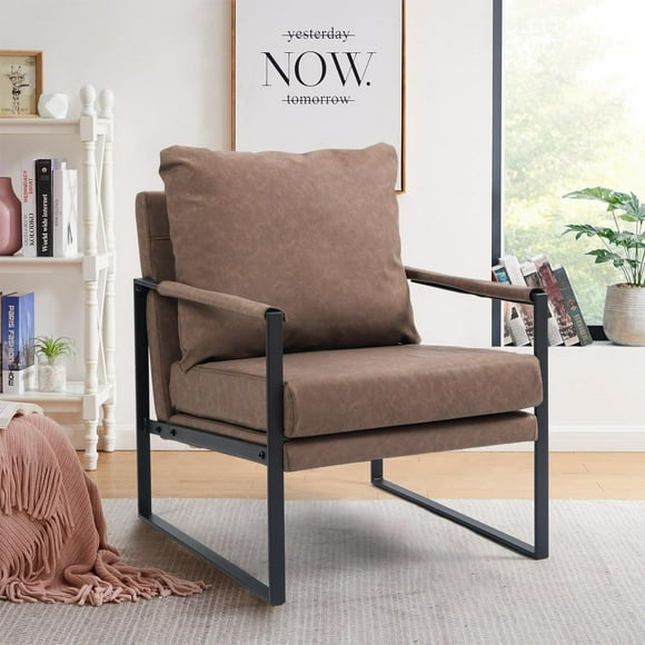 sillón individual moderno silla individual con cojín sillon con robustos piesmarron furniturer kas