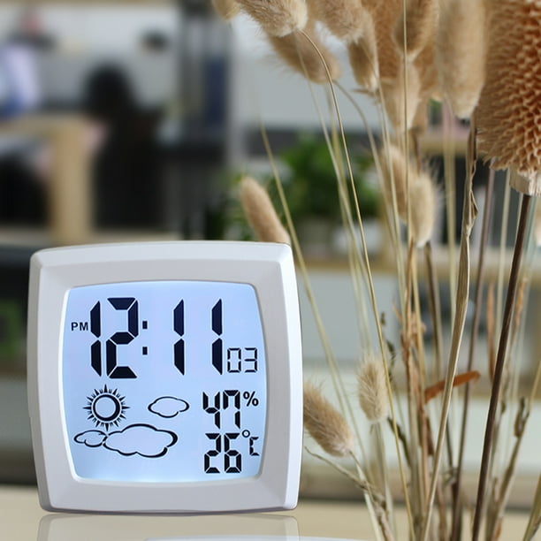 Termómetro interior Higrómetro Oficina en casa Medidor de humedad de blanco  Sunnimix termómetro de interior