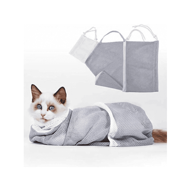 1pc Pet Bath Bag Adjustable Multi Function Polyester Portable Pet Grooming Bag Cat Bathing Bag Mesh Cat Grooming Shower Bag Adjustable Cat Washing Bag Bodega Aurrera en linea