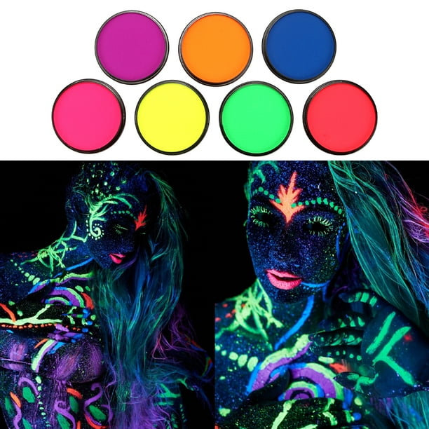 Pintura facial y corporal UV Blacklight Neon Fluorescent Glow Paint yeacher  paleta de pintura