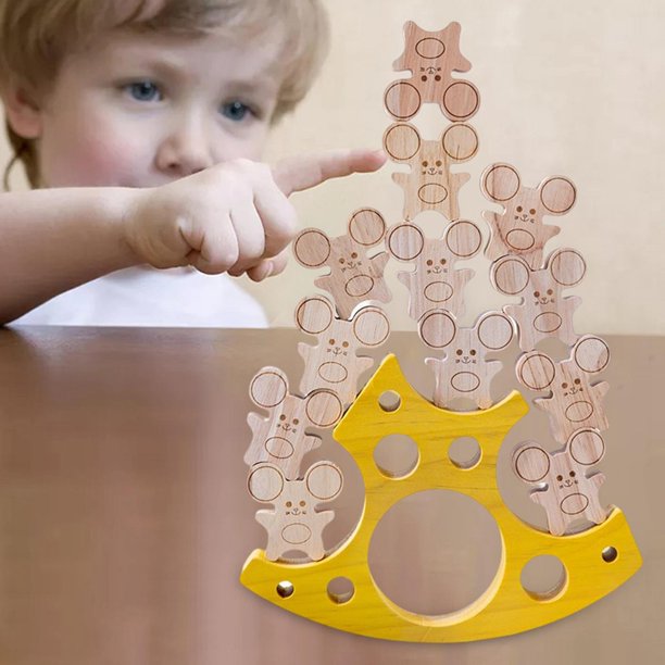  Juguetes apilables de madera, juego de equilibrio de bloques de  apilamiento de animales, bloques de construcción apilables para niños  pequeños de 1, 2, 3, 4 años, juguetes Montessori, regalo de cumpleaños