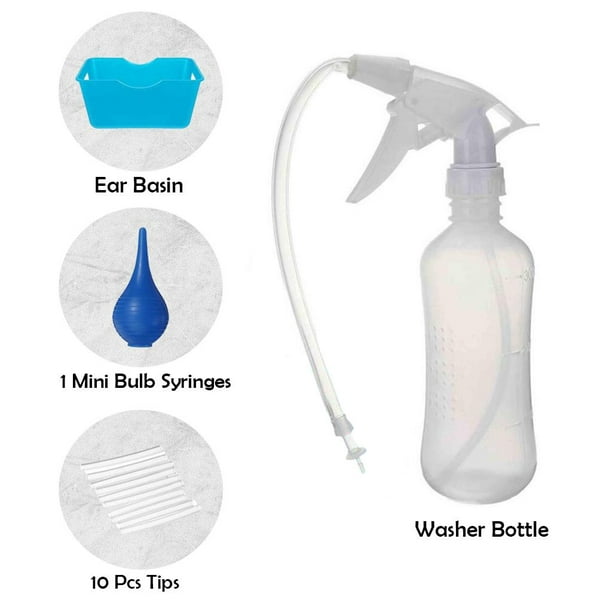 Kit de limpieza de oídos 300ml jeringa de agua botella de plástico