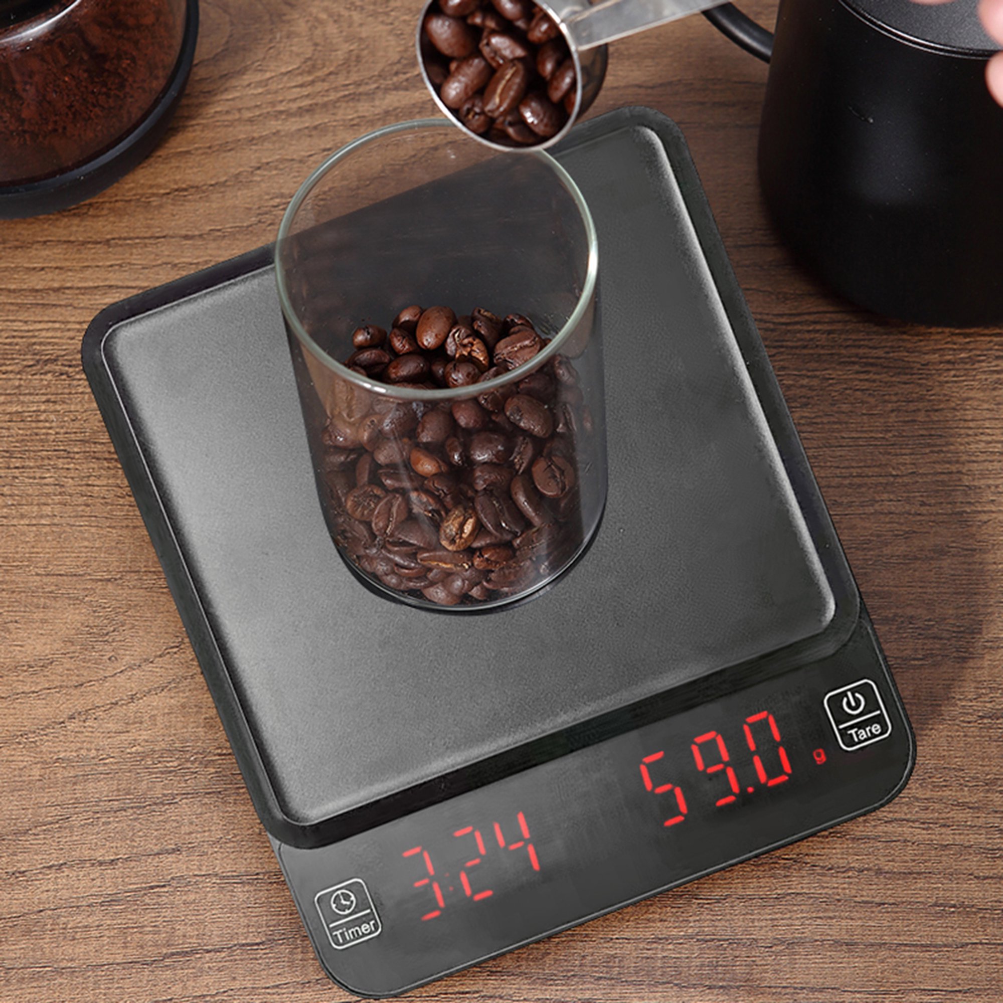 EMPO Báscula Digital de Café con Temporizador, Báscula de Goteo, Báscula de  Cocina, Báscula de Espresso, Temporizador Automático, 3000g (Balance de  cuisine en acier inoxydable) : : Cuisine et Maison