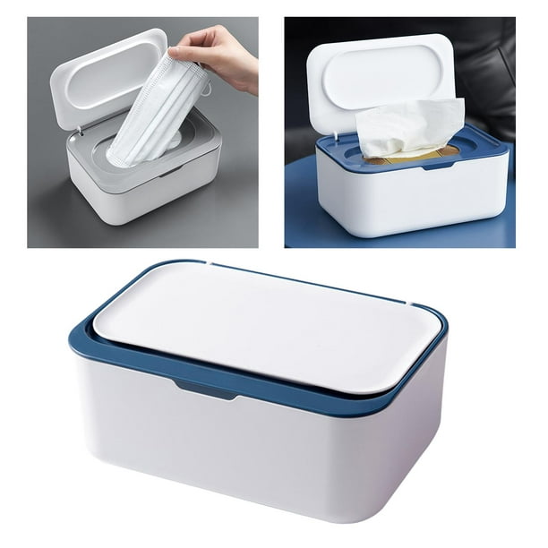 Caja de pañuelos húmedos con sello de escritorio para toallitas de bebé,  caja de almacenamiento de papel para el hogar, soporte de plástico a prueba