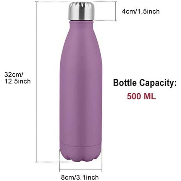 Botella de agua saludable y humana, sin BPA, para deportes, viajes, de  acero inoxidable, aislada
