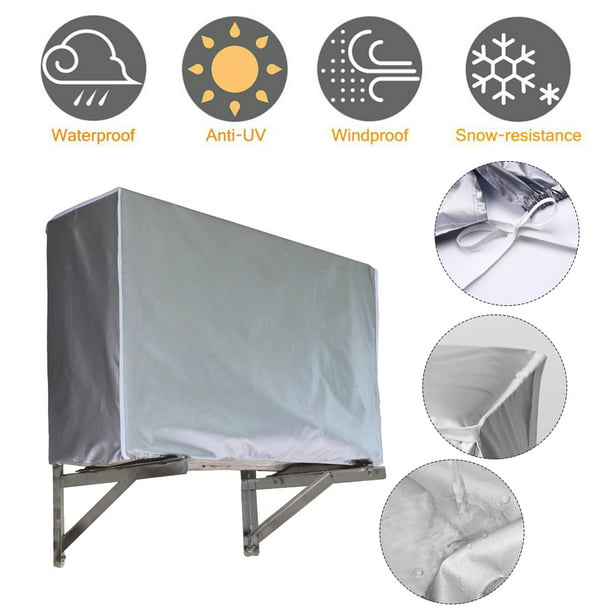 Funda de aire acondicionado, cubierta de aire acondicionado para  exteriores, antipolvo, anti-nieve, impermeable, resistente al sol para el  hogar, 3