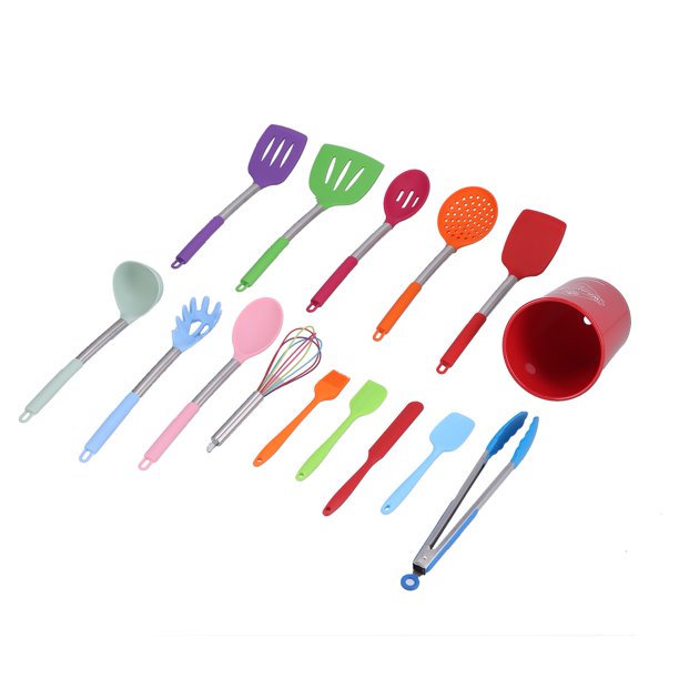 Set 13 Utensilios De Cocina De Acero Inoxidable Y Silicona