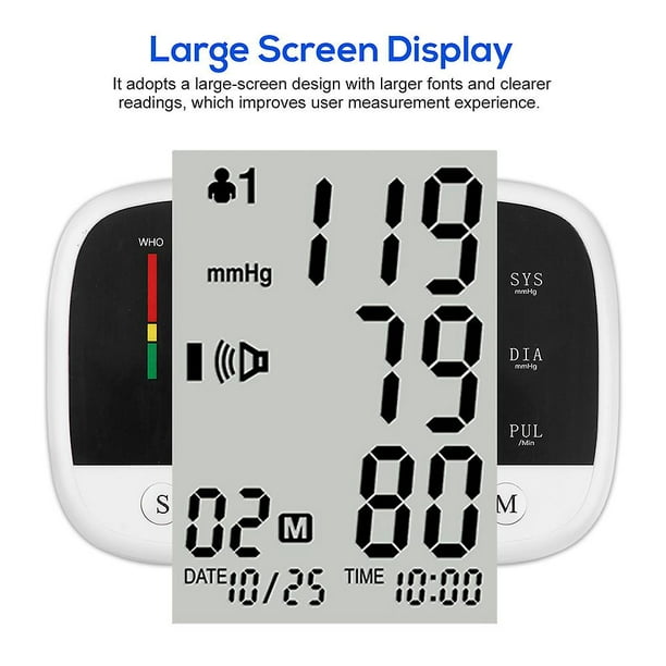 Esfigmomanómetro Digital hasta el brazo Bp Monitor de presión arterial  ritmo cardíaco medidor de pulso máquina tonómetro pulsómetro cuidado de la  salud kaili Sencillez