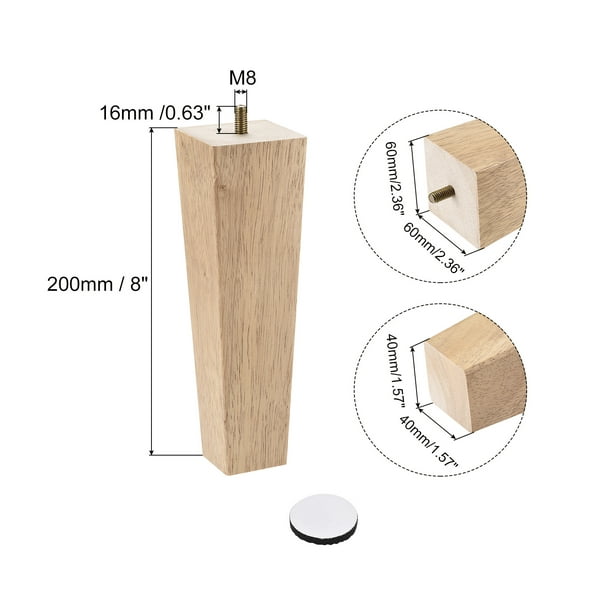 Juego de patas de madera natural 20cm (M8)
