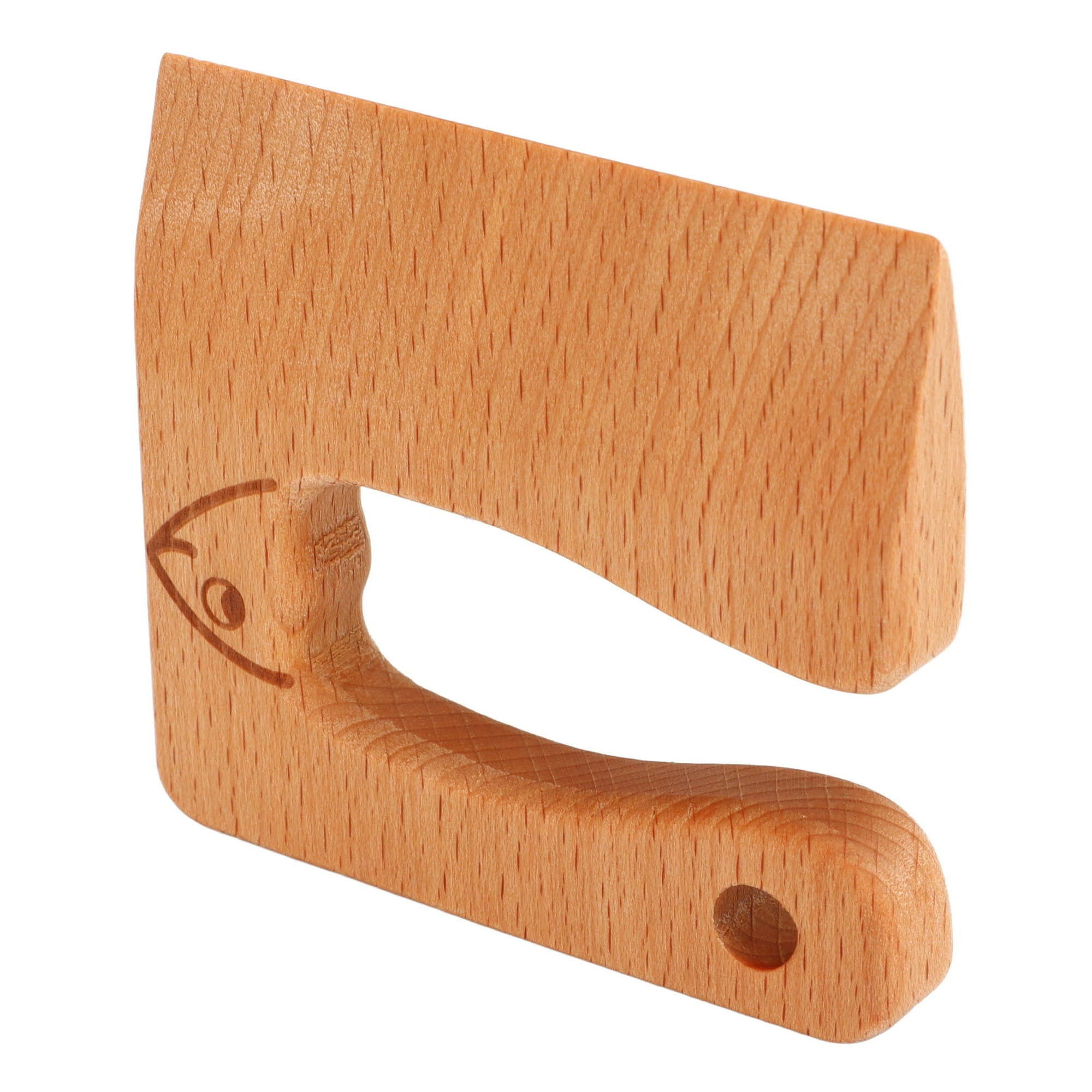  Whaline Juego de cuchillos de madera para niños, tabla de  cortar de madera de oso lindo y cuchillo de madera seguro para niños, cuchillo  Montessori grueso natural para niños pequeños, herramientas