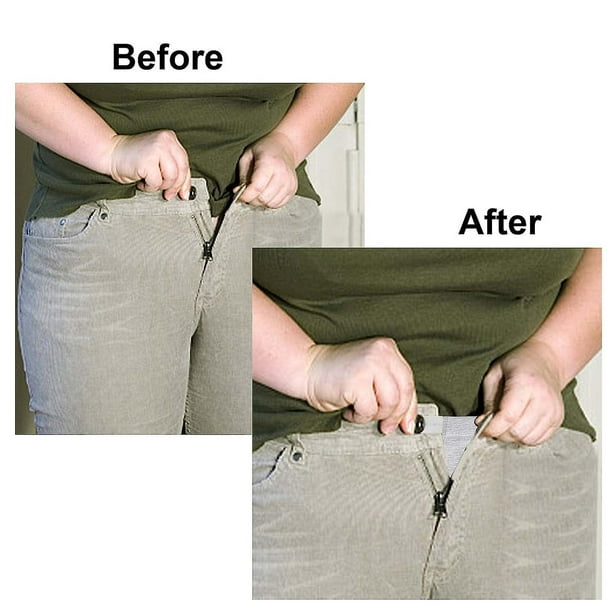 2 piezas (negro + gris) Extensor de pantalones de maternidad Cintura  elástica ajustable Extensor de cinturón de maternidad Extensor elástico de
