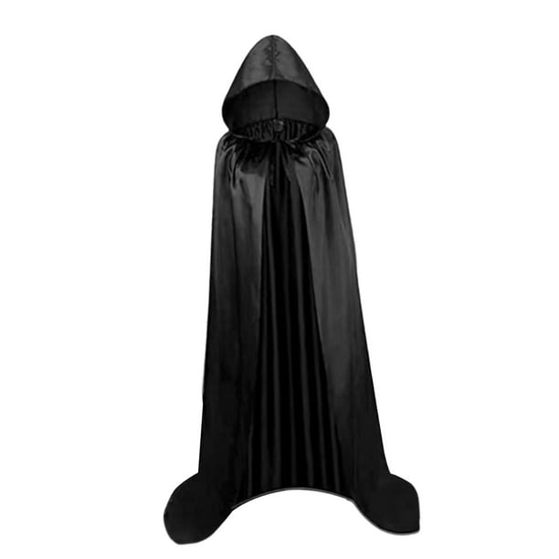 Accesorio de disfraz de capa negra de longitud completa, tamaño estándar  (paquete de 1), elegante y misteriosa cortina de tela para disfraces y