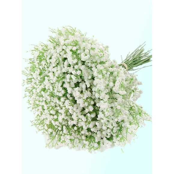 10 bouquets tropical jungle artificial baby breath flowers white gypsophila bouquets real touch false flowers for wedding party office living room hom