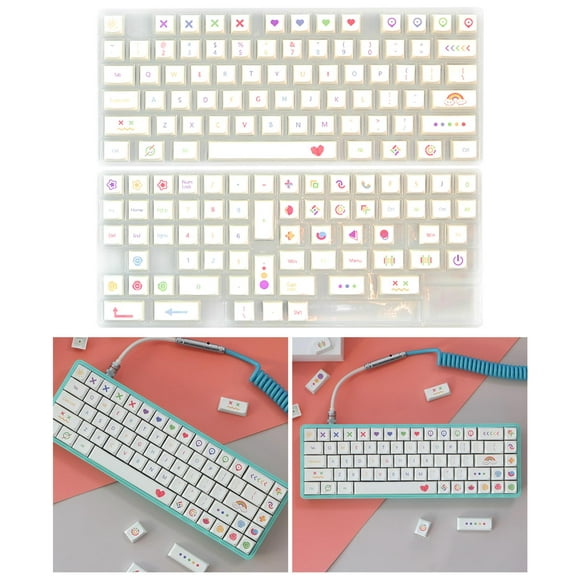 moda 140 teclas pbt key caps dye sub cute pattern xda  para switch mechanical keyboard gamer cuticat teclas de teclado